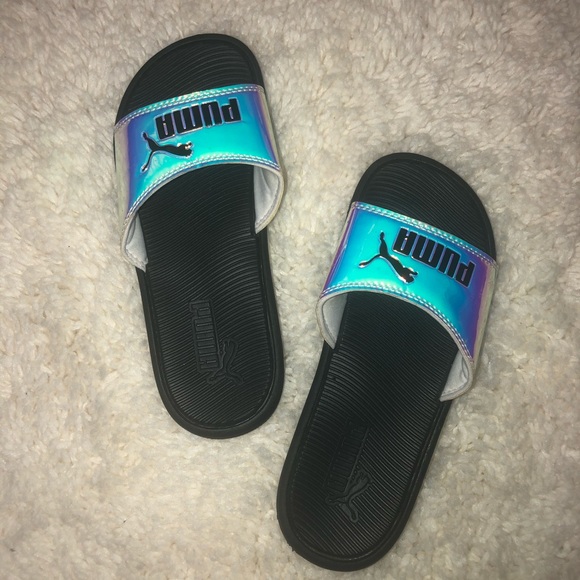 puma metallic slides